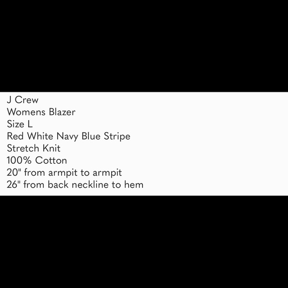 J Crew Blazer L Red White Navy Stripe Knit Cotton - Picture 9 of 9